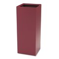 Safco 37 gal Square Waste Receptacles, Burgundy, Open Top, Steel 2983BG